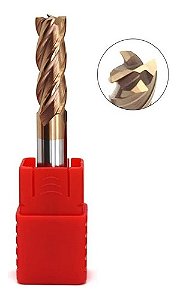 Fresa Topo Metal Duro 8mm 4 Cortes Com Cobertura Hrc55
