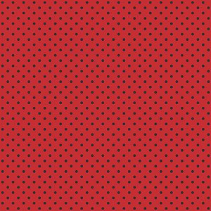 Tricoline 100% Algodão Poà Vermelho com Bolinhas Pretas