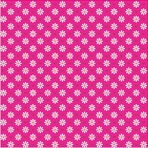 Tecido Tricoline Estampa Mini Margarida Pink