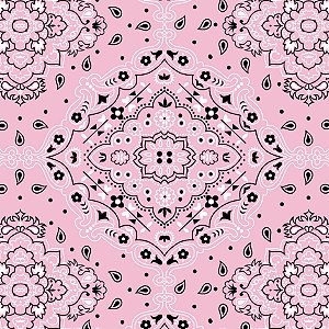 Tecido Tricoline Estampa Bandana Rose