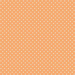 Tecido Tricoline Poá Médio Laranja Com Bolinhas  Branco