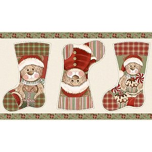 Tricoline Painel Botas Meu Natal Fuxicos e Fricotes