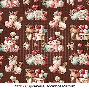 Tricoline Digital Fabricart Cupcakes e Doces