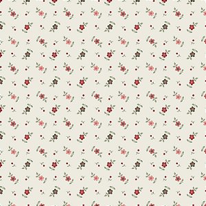 Tecido Tricoline Mini Floral Bege