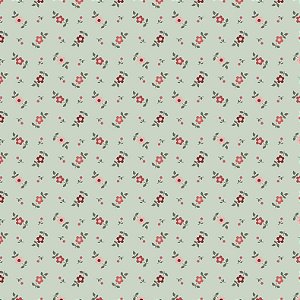 Tecido Tricoline Mini Floral Menta
