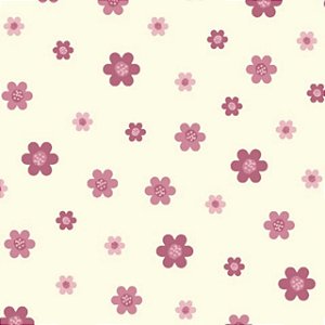 Tecido Tricoline Floral Rose 50cm x 1.50 Largura