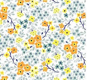 Tecido Tricoline Floral Cassis 50cm x 1.50mt