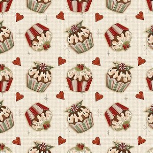 Tricoline Digital Fuxicos e Fricotes Cupcakes de Natal