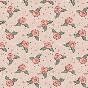 Tricoline Digital Fuxicos e Fricotes Mini Floral Rose