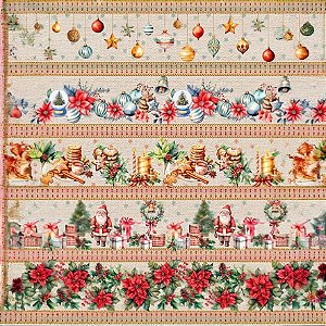 Tricoline Barrado Digital Natal Sinos 55cm X 1.50 Largura