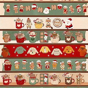 Tricoline Barrado Digital Natal Roupinhas de Natal 55cm X 1.50 Largura