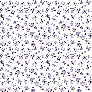 Tecido Tricoline Estampado Floral Mini Lilas 50cm X 1,50Largura