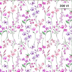 Tecido Fralda Mini Quand Estampada Floral 50cm X 0.75 Largura