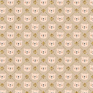Tricoline Infantil e Baby Urzinho Bege e Dourado 50cm X 1.50Largura