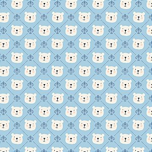 Tricoline Infantil e Baby Ursinho Azul 50cm X 1.50 Largura