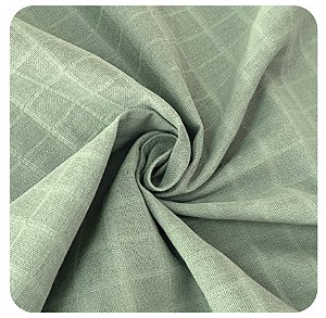 Tecido Fralda Lisa Mini Quadriculada Erva Doce 50cm X 70Cm Largura