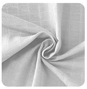 Tecido Fralda Lisa Mini Quadriculada Branca 50cm X 70Cm Largura