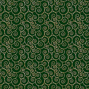 Tecido Tricoline Natal Arabesco Verde 50cm X 1,50Largura