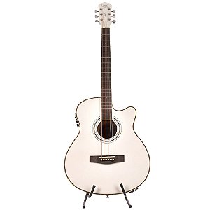 VIOLÃO LAND ELETRICO AÇO BRANCO LW-A-40E WH