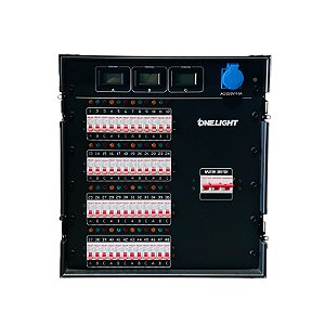 RACK MÓDULO DISJUNTOR DE ENÉRGIA 48 CANAIS 96 TOMADAS NO CASE TRIFÁSICO ONELIGHT ( 33187 )