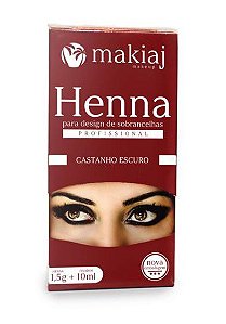 Henna para Sobrancelhas Makiaj Castanho Escuro 1,5g+10ml