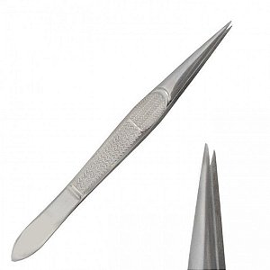 Pinça para Design de Sobrancelhas Aço Inox Ponta Agulha Mandala