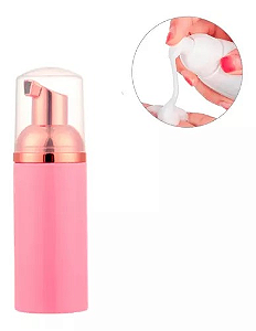 Frasco Pump Espumador Para Alongamento De Cílios - Rosa e Rose Gold - 100ml