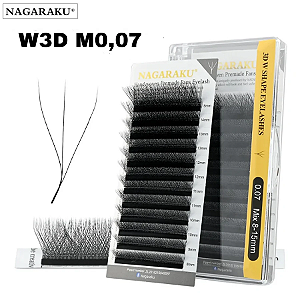 Cílios Nagaraku W 3D Curvatura M 0,07 (Fox Eyes) Mix