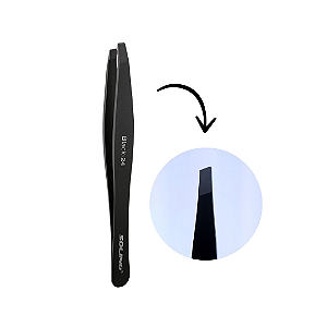Pinça para Design de Sobrancelhas Chanfrada  Soling Prestige Black-24