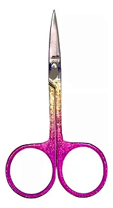 Tesourinha Tesoura Cortador Sobrancelhas Cílios Rosa Dourado M.HONG