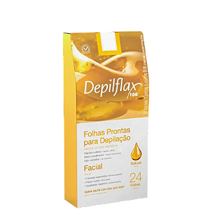 Folhas Prontas Faciais Natural Depilflax - 24 fls