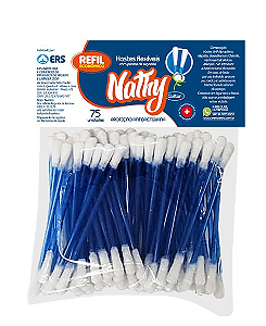 Refil Hastes Flexível Nathy Cotton Line Com 75 Unidades
