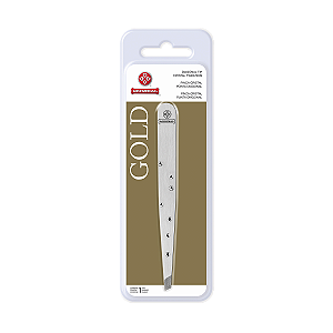 Pinça Cristal Ponta Diagonal BC-397 Gold Mundial