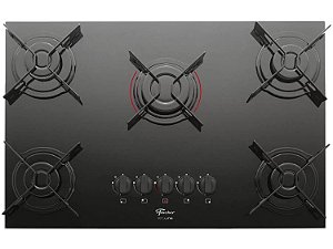 Cooktop Fischer 5Q FIT LINE Gás Mesa Vidro Preto Bivolt Preto ‎26343-57174