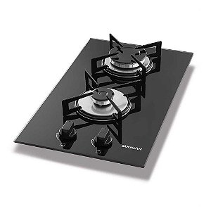 Cooktop de Mesa 2 Bocas Vidro Preto À Gás Suggar FG2002VP