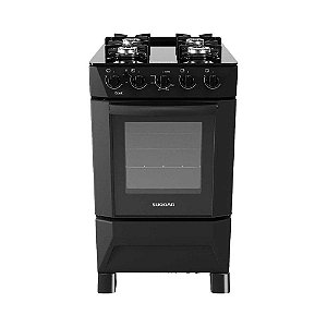 Fogão de Piso Suggar Cook Mesa de Vidro 4 Bocas Preto Bivolt