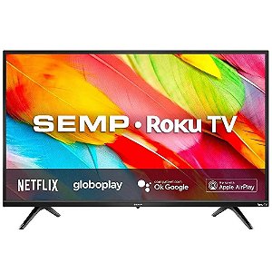 Smart TV LED 32 HD Semp Roku R6500 3 HDMI 1 USB Wi-Fi Compatível com Google Assistant e Alexa Bivolt