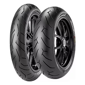 Kit com 2 Pneus Pirelli 110/70-17 + 160/60-17 Diablo Rosso 2