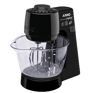 Batedeira Planetária Arno Compacta Inspirart com 5 velocidades Preta KM31 - 110v Sx7108b1