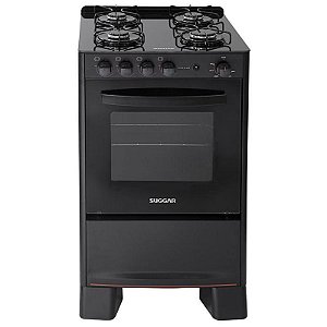 Fogão 4 Bocas Suggar Cook Glass Vidro Temperado Preto Bivolt