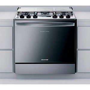 Fogão Brastemp 5 Bocas Embutir Inox com Turbo Chama e Timer