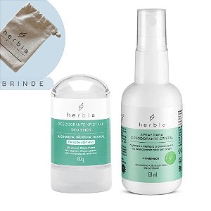 Kit Desodorante Stick 60g + Spray + Mini bag