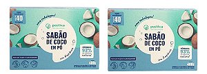 kit 2 caixas de sabão de coco natural em pó