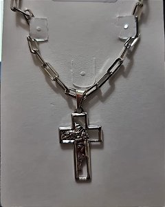 Gargantilha Lisa Cartier Com Pingente Cruz Face De Cristo