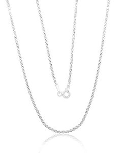 Corrente Prata 45 Cm Cordão Baiano 1.4mm