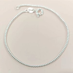 Pulseira Prata 925 19cm Bolinhas