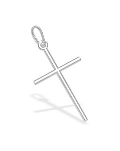 Pingente Prata Cruz Palito 30x20mm