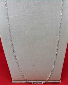 Corrente Prata 70cm Cadeado Facetado