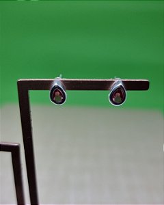 Brinco Prata Gota 6mm Ponto De Luz