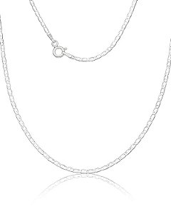 Corrente Prata 45cm Piastrine 1,5mm